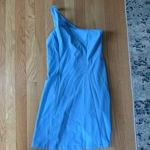 Outdoor Voices Blue Asymmetrical One-Shoulder Cocktail Dress
